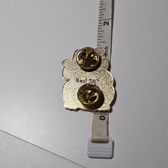 **Final Sale** Real Sic Gold Tone White And Black Enamel Good Luck Cat Pin - Picture 6 of 10